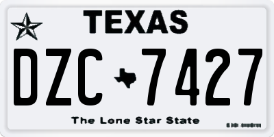 TX license plate DZC7427