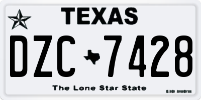 TX license plate DZC7428
