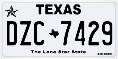 TX license plate DZC7429