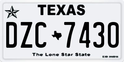 TX license plate DZC7430