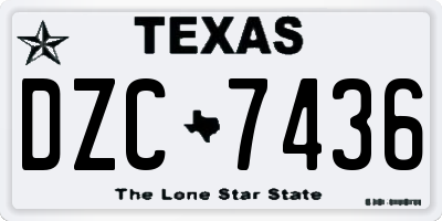 TX license plate DZC7436
