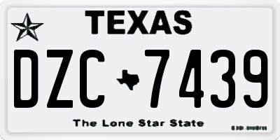 TX license plate DZC7439
