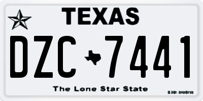 TX license plate DZC7441