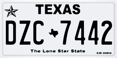 TX license plate DZC7442