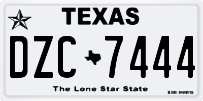 TX license plate DZC7444