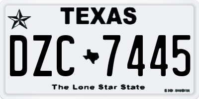 TX license plate DZC7445