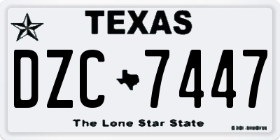 TX license plate DZC7447