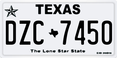 TX license plate DZC7450