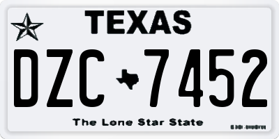 TX license plate DZC7452