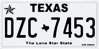 TX license plate DZC7453
