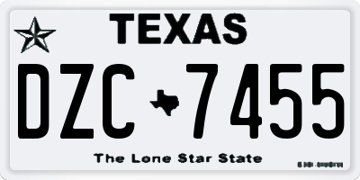TX license plate DZC7455