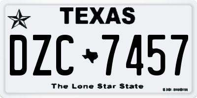 TX license plate DZC7457