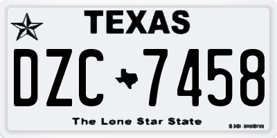TX license plate DZC7458