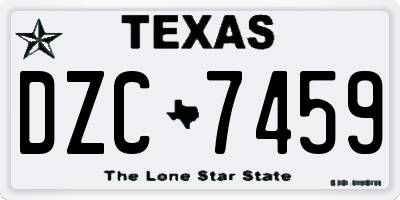 TX license plate DZC7459