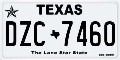 TX license plate DZC7460