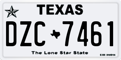 TX license plate DZC7461