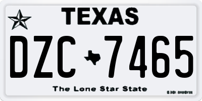 TX license plate DZC7465