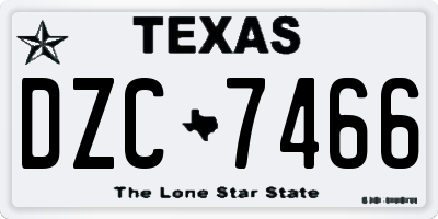 TX license plate DZC7466