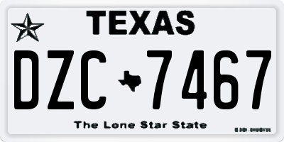 TX license plate DZC7467