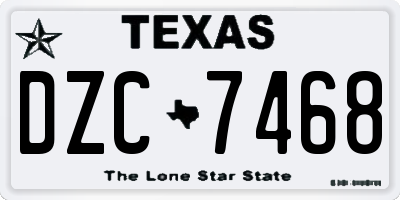 TX license plate DZC7468