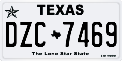 TX license plate DZC7469