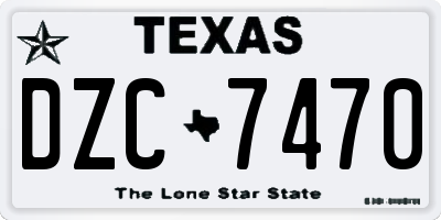 TX license plate DZC7470