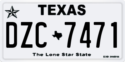 TX license plate DZC7471