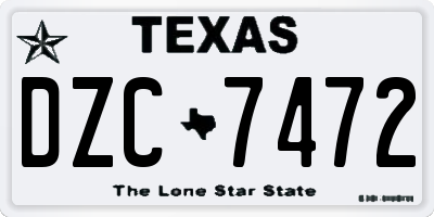 TX license plate DZC7472