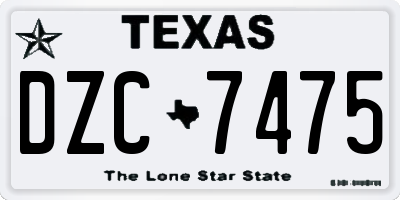 TX license plate DZC7475