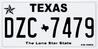 TX license plate DZC7479