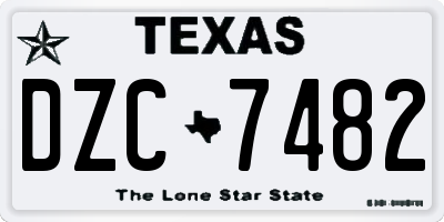 TX license plate DZC7482