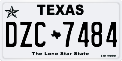 TX license plate DZC7484