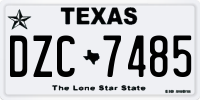 TX license plate DZC7485