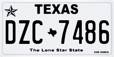 TX license plate DZC7486
