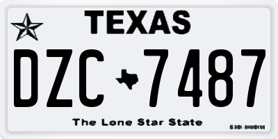 TX license plate DZC7487