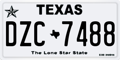 TX license plate DZC7488