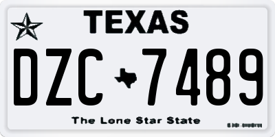 TX license plate DZC7489