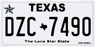 TX license plate DZC7490