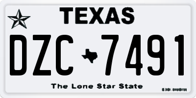 TX license plate DZC7491