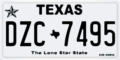 TX license plate DZC7495