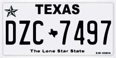 TX license plate DZC7497