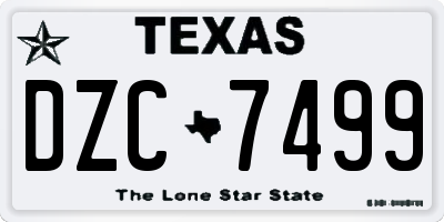 TX license plate DZC7499