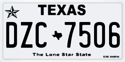 TX license plate DZC7506