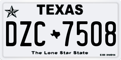 TX license plate DZC7508