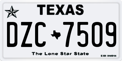 TX license plate DZC7509