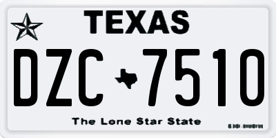 TX license plate DZC7510
