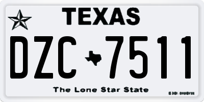 TX license plate DZC7511