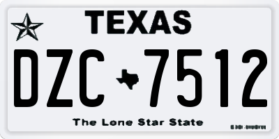 TX license plate DZC7512