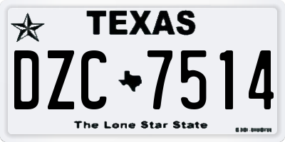 TX license plate DZC7514