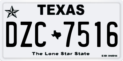 TX license plate DZC7516